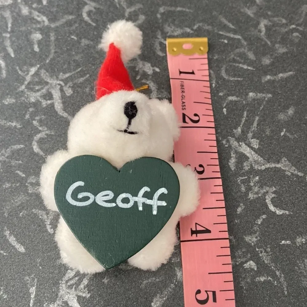 🍭6/$30 Geoff Teddy Bear Heart Christmas Ornament